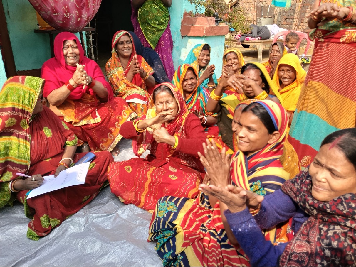 Women's community session in a Bihar village